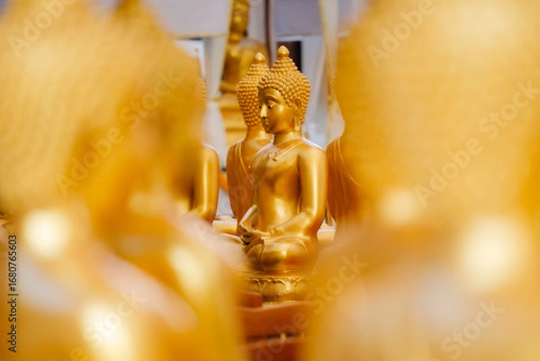 Obraz Beautiful golden Buddha statue enshrined in Thailand