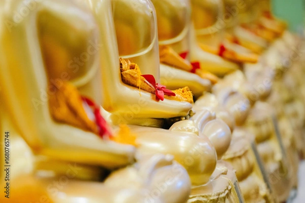 Obraz Beautiful golden Buddha statue enshrined in Thailand