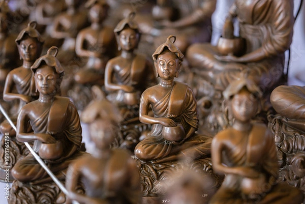 Obraz Beautiful golden Buddha statue enshrined in Thailand