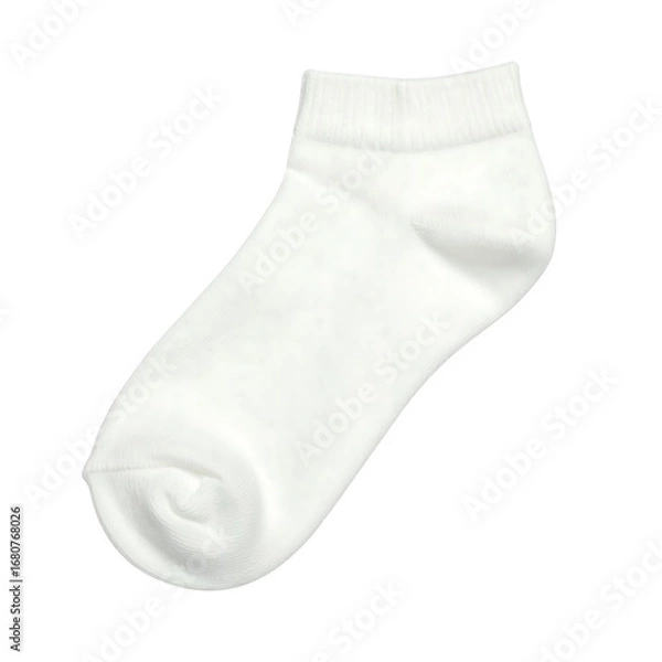Fototapeta Single white sock on white background