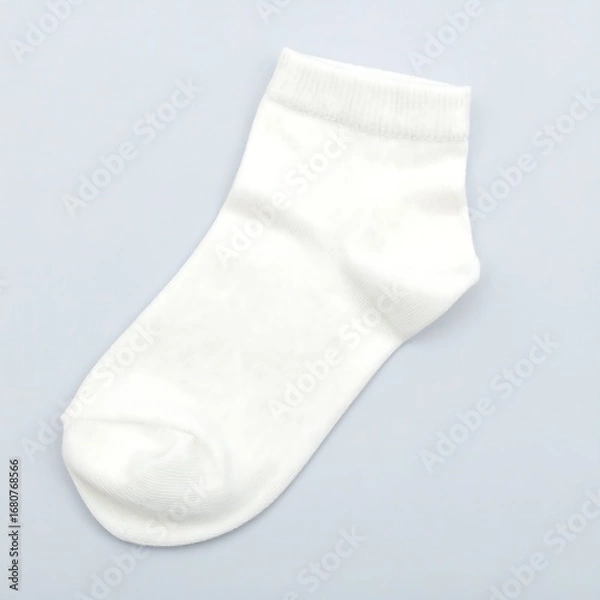 Fototapeta Single white sock, simple style