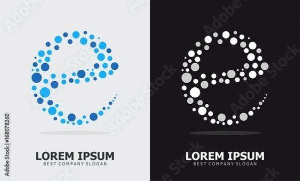 Obraz e dot connection logo vector design