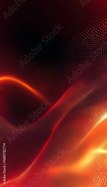 Fototapeta Dynamic Abstract Design with Flowing Red Waves and Smooth Gradient Textures for Modern Templates