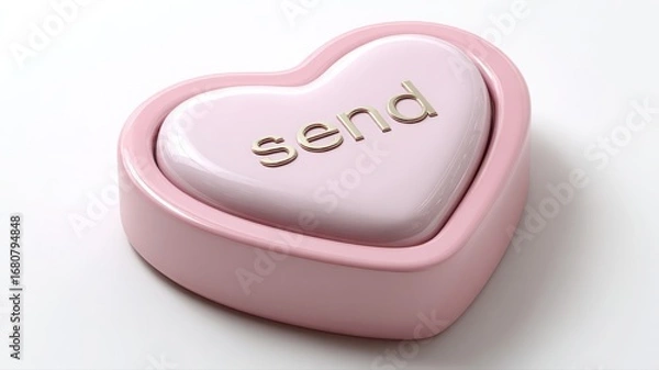 Obraz Heart-shaped send button in a minimalist design for user interfa