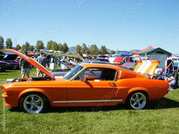 Fototapeta orange american muscle car