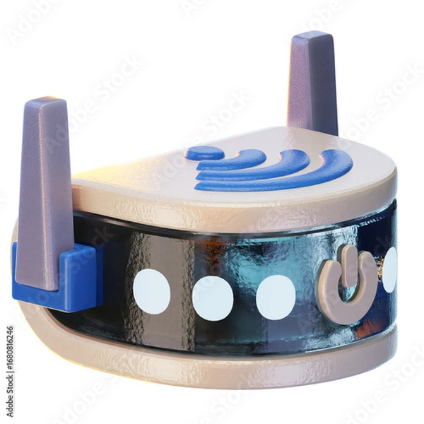 Obraz router 3d render icon, Technology and Computer illustration