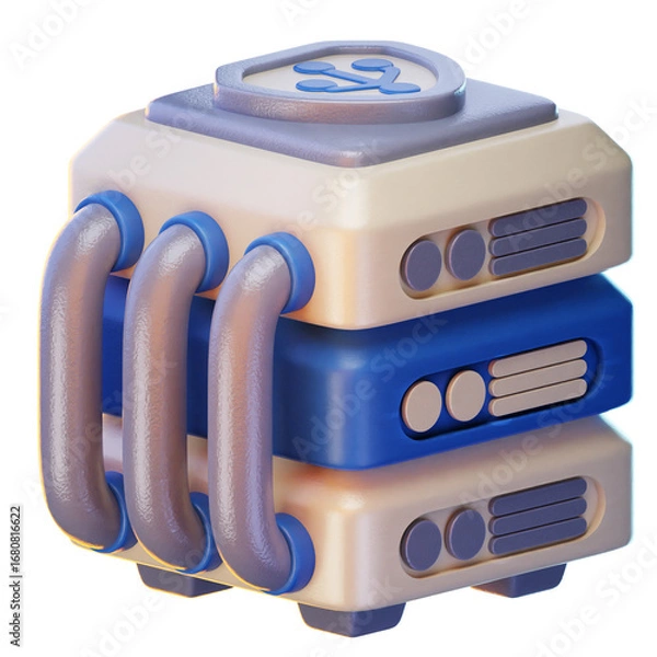 Obraz server 3d render icon, Technology and Computer illustration