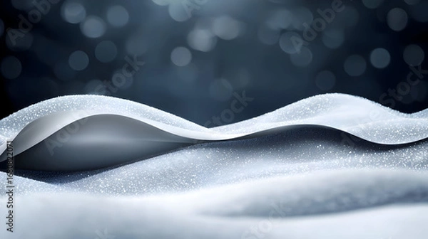 Fototapeta Winter Snowy Landscape Background With Sparkle