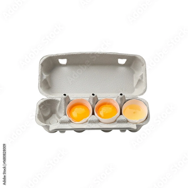 Obraz A white egg tray with two eggs inside - Transparent Background