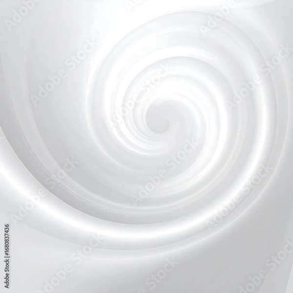 Fototapeta A smooth, elegant swirl of light gray and white hues creates a mesmerizing spiral design.