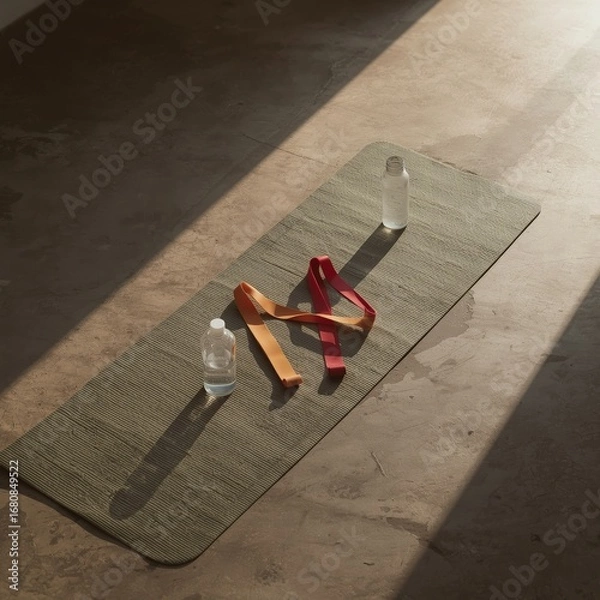 Fototapeta Wood and caution signs are used to warn people of a slippery floor on a construction road