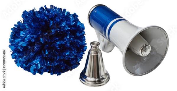 Fototapeta Cheerleading Megaphone and Pom Pom on Transparent Background