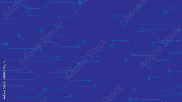Fototapeta Futuristic Blue Circuit Board Background – Abstract High‑Tech Electronic Lines & Digital Chip Design for Technology, Data, and Modern Innovation Concepts