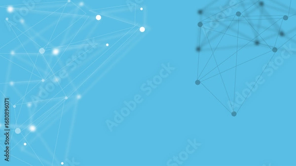 Fototapeta Futuristic Blue Digital Network Background – Abstract White‑Blue Tech Lines & Dots for High‑Tech Communication, Data, Cyberspace, and Modern Technology Design