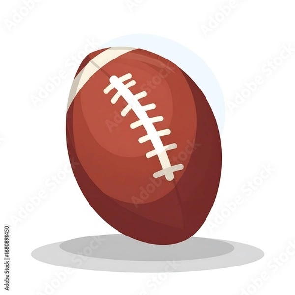 Fototapeta A stylized illustration of a classic American football, showcasing its distinctive stitching and shape.