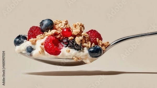 Fototapeta Close-Up of Berry Yogurt Parfait with Granola
