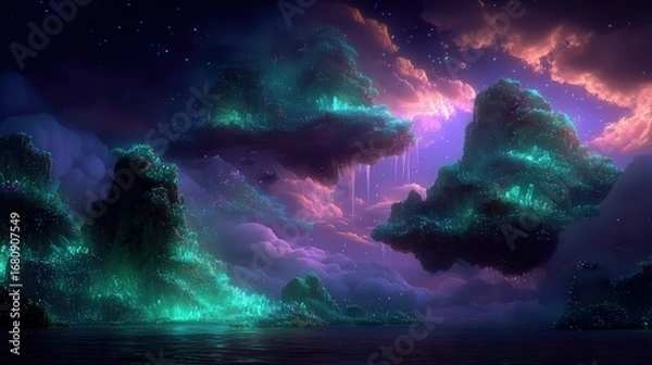 Fototapeta Surreal Floating Islands 