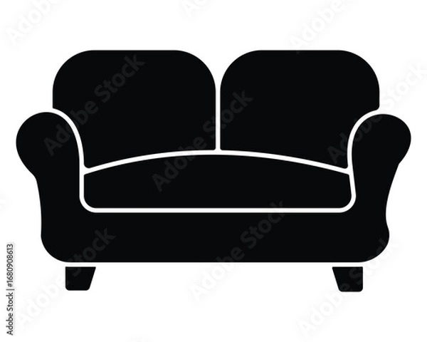 Fototapeta Sofa icon vector. Sofa icon vector illustration. lounge sofa, airport sofa vector icon. couch or armchair symbol.