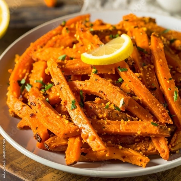 Obraz Roasted carrot fries with herbs