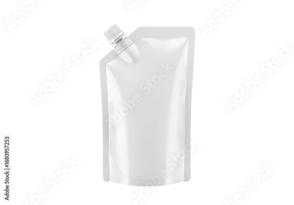 Fototapeta Isolated flexible bag with screw cap for branding, presentation and mock-up design