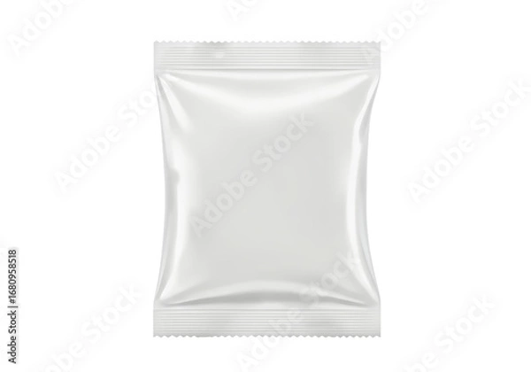 Fototapeta Isolated blank flow pack food package for snack, candy, cookie. Mockup template design