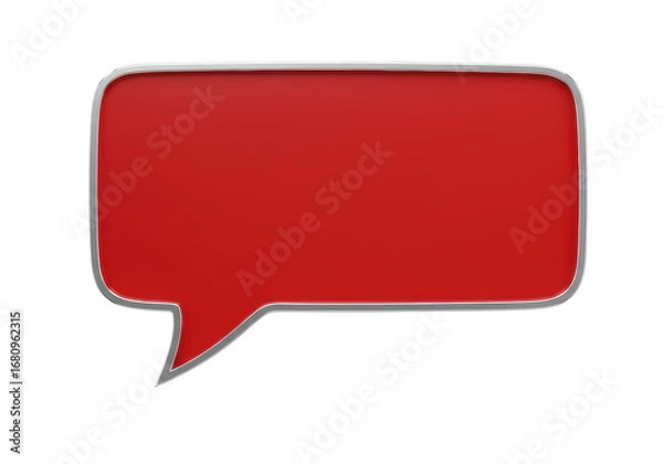 Fototapeta Isolated speech bubble with metallic trim is ready for a message or announcement
