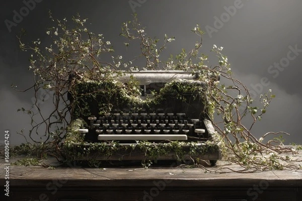 Obraz Writers Block Depicted with Tangled Typewriter Keys