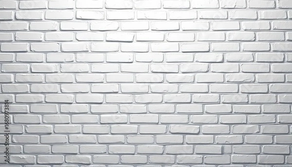 Fototapeta Seamless light gray shaded white brick wall texture banner, white brick wall,  light gray