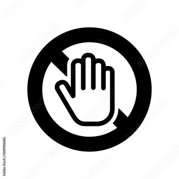 Obraz 手と禁止マークのアイコンイラスト