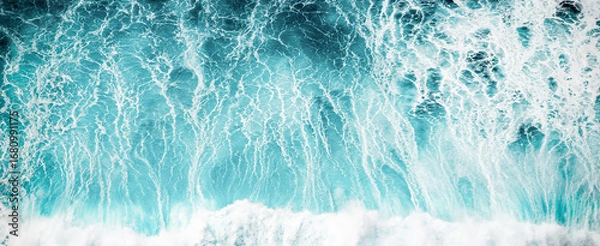 Fototapeta abstract aerial view background of blue waves