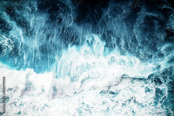 Fototapeta abstract aerial view background of blue waves