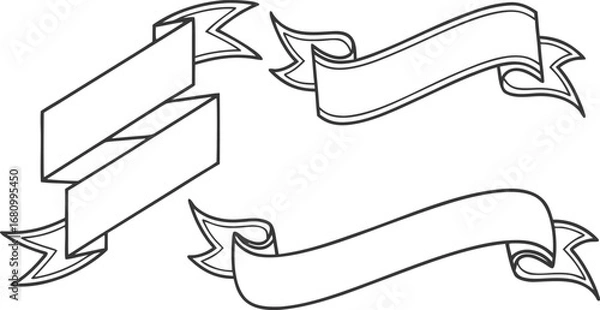 Fototapeta Adobe Illustrator Artwork A image shows a set of vector graphics. The graphics are of banners, for use as design elements.