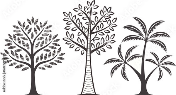 Fototapeta Adobe Illustrator with three illustrated trees,