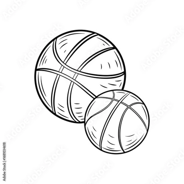 Fototapeta Basketball Outline Vector Icon – Minimal Sports Silhouette for Team Game, Athlete, and Playground Illustration