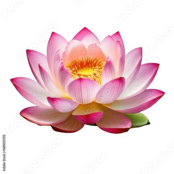 Fototapeta  Floating lotus flower, isolated on white and transparent background