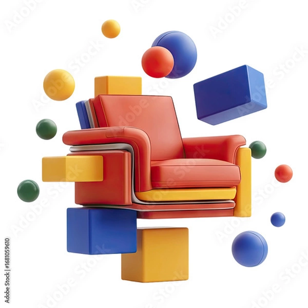 Obraz Abstract Armchair Floating Composition