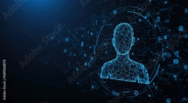 Fototapeta Digital Person Abstract Network Data Technology