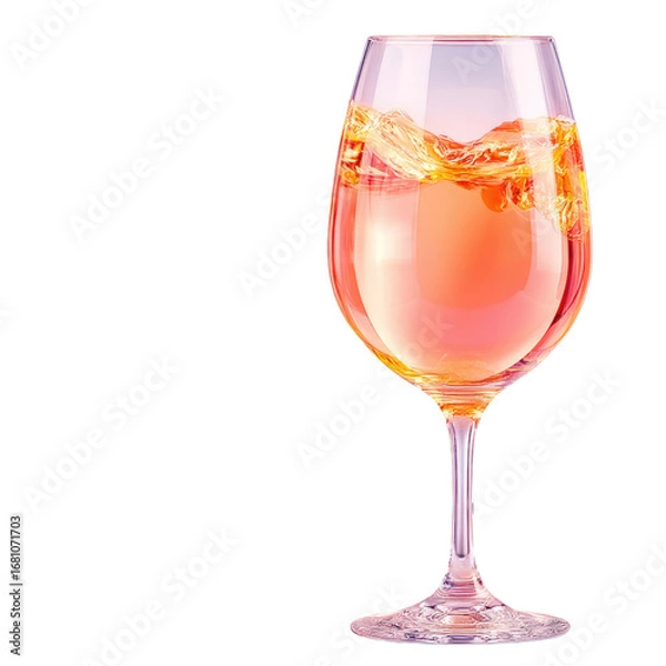 Obraz Refreshing Fruit Cocktail with Ice Cubes Splashing in Glass Pitcher on White Background