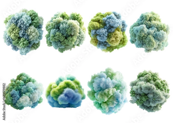 Fototapeta Colorful Smoke Clouds Collection for Creative Backgrounds and Designs