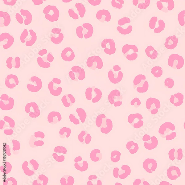 Fototapeta Soft pastel pink leopard print seamless pattern background with repeating spots for fashion design and cute girly decor