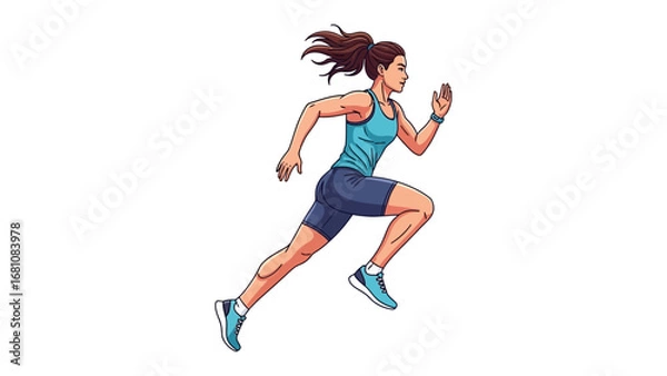 Obraz Dynamic Sprint: A determined runner in motion, showcasing dedication and the pursuit of peak athletic performance. 