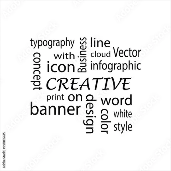 Obraz Word Cloud with creative icon background design.