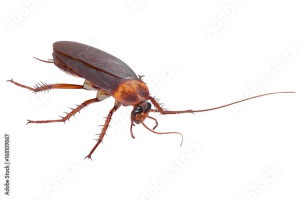 Fototapeta Cockroach bug insect orange urban roach. 3D rendering