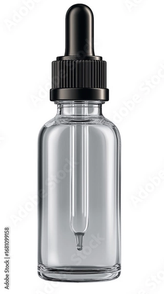 Fototapeta Blank Pump Bottle For Cosmetics Or Soap: Minimalist Packaging Design With Black Dispenser Cap On Isolated Background