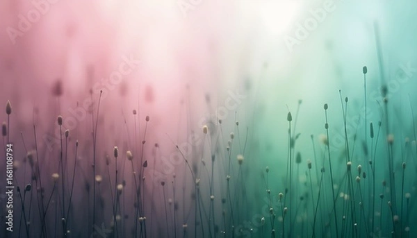 Fototapeta Blurred abstract grass background with soft green pastel tones for design