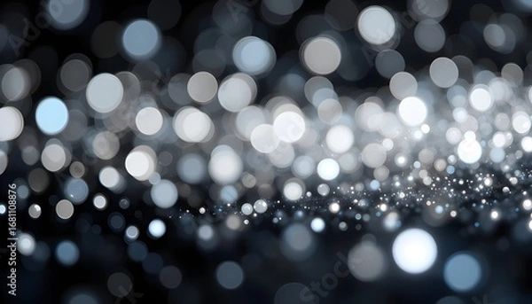 Fototapeta Abstract blur silver glitter sparkle background with soft defocused bokeh light effect