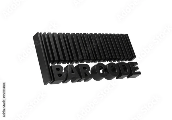 Fototapeta Isolated Barcode Image Depicts a Series of Vertical Black Lines with the Word BARCODE Overlayed