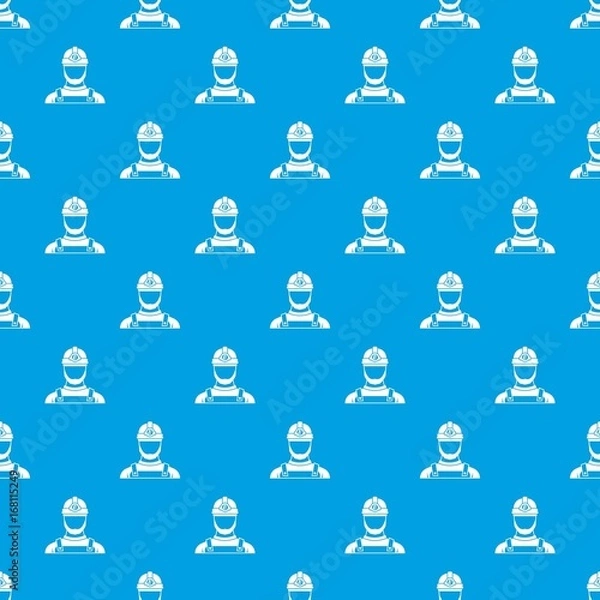 Fototapeta Male miner pattern seamless blue