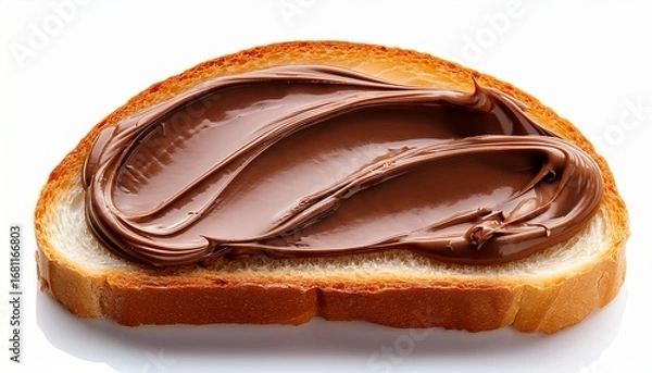 Fototapeta chocolate spread on bread slice isolated on background
