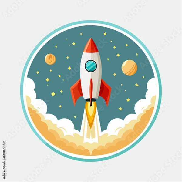 Obraz Rocket Launch Reaching for the Stars - Embark on an Adventure Through Space and Beyond